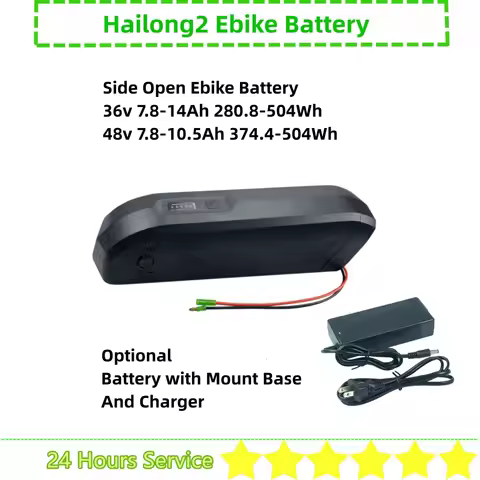 36V Ebike Battery Hailong 2 Side Open 36V 10.4Ah 14Ah 48V 10Ah for Huffy Everett E4860 E4880 Transic