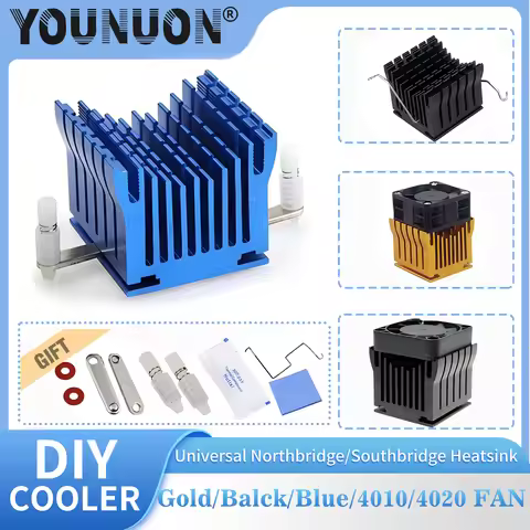 DIY Aluminium Northbridge Heatsink Cooler Motherboard Radiator with 40mm Fan 12V 40x40x10mm 40x40x20