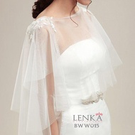 Bolero Wedding Accessories Bridal Outer Dress White Brocade Korean Dress Bww015