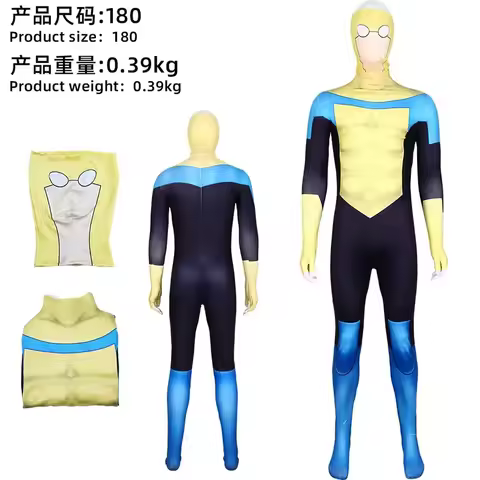 CyInvincible Cosplay Mark Grayson Omniman Omni man Costume Kid Women Jumpsuit Bodysuit Superhero Hal