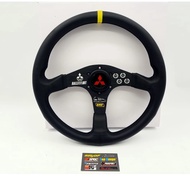 OMP Ralliart Tommi Makinen Sport Steering Wheel Leather Flat TME WRC Mitsubishi 350MM