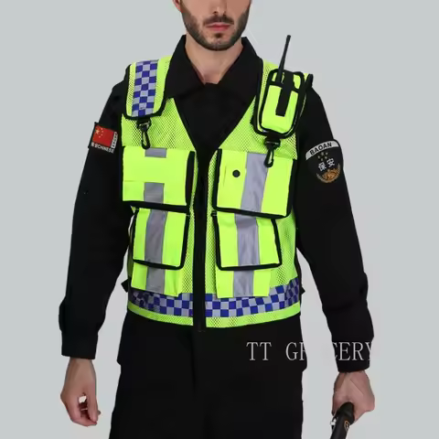 Multi-pocket Fluorescent jacket Safety Clothing Night Safety Traffic Railway Coal Miners Uniform Ves