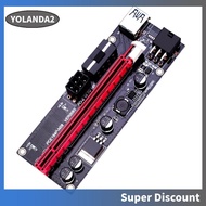 [yolanda2.sg] 【NEW】PCI Express Riser Card USB 3.0 Cable PCI-E 1X to 16X Extender Adapter 4Pin 6Pin Power for GPU Mining Miner