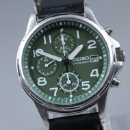 SEIKO Chronograph 7T92-0BB0 Date Green Dial Quartz 39mm Men's Watch