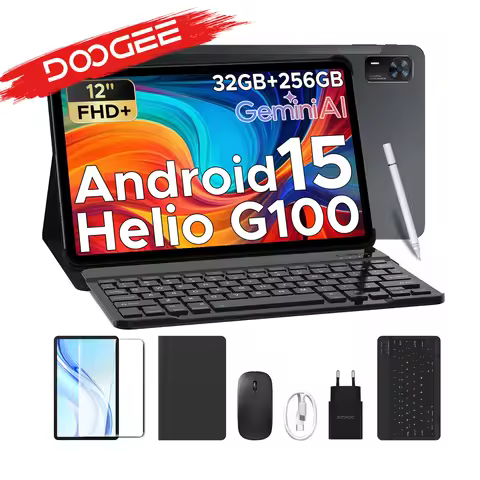 Doogee Tab E3+ 2 in 1 Tablet Pc Gemini Ai 12"" 2K Display Android 15 32Gb Ram(8+24) 256Gb Rom 8800Ma