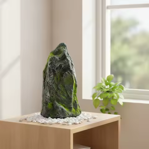Decorative Fake Rock with Lichen Versatile Landscape Fake Rock Simulated Stone Lifelike Faux-Stone A