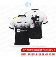 kaos jersey gaming furia esports baju full printing custom nickname - s