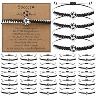 Handmade Woven Ball Winding Bracelet for Men, Adjustable Sports Fitness Bracelet, Rugby Football Wov