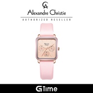 [Official Warranty] Alexandre Christie 2A24BFRRGLNPN Women's Black Dial Silicone Strap Watch