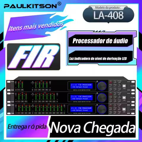 Paulkitson LA-408 Digital Professional Audio Processor Four In Eight Out 64 Bit DSP With Fir Speaker