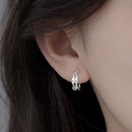 S925 Silver Mobius Ring Round Earings for Women Hikaw Earings for Kids Versatile Accessories Jewelry