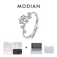 Modian 1CT moissanite Nhẫn 925 Sterling bạc hoa tinh tế sáu ngạch Nhân Tạo Kim Cương Nhẫn nữ trang s
