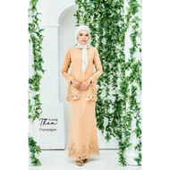 RAYA 2022 NEW Offer Baju Kurung Thea Ibu Anak Plain Lace Pastel Nadstylis Nude Mint Maroon Navyblue Kurung Plain Murah