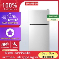 fast shipping （In stock）SHANBEN Two doors small 4.8Cu ft refrigerator chilled frozen home dormitory