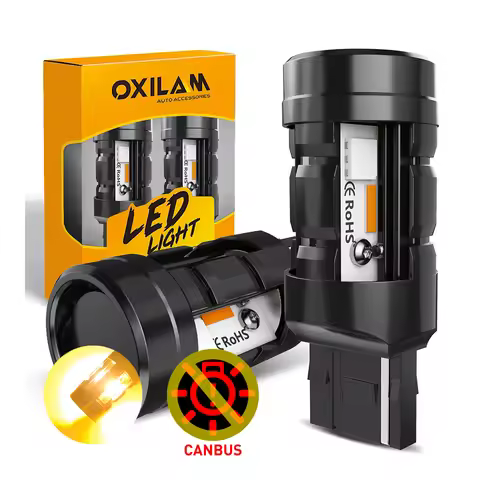 2Pcs WY21W LED Amber Canbus T20 7440 W21W 7440NA LED Bulb Error Free No Hyper Flash Turn Signal Ligh