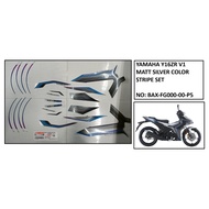 (CLEARANCE SALE) YAMAHA ORIGINAL Y16ZR V1 2022 MATT SILVER STRIPE/GRAPHIC SET (BAX-FG000-00-P5)