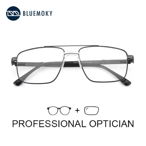 BLUEMOKY Aviator Prescription Glasses Men Popular Progressive Eyeglasses Women Optical Anti Blue Ray