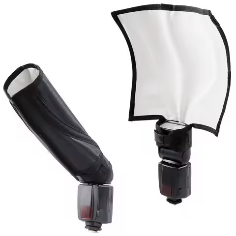 Universal Photo Flash Light Foldable Reflector Snoot beam Softbox Diffuser Bender Tube for Canon Nik