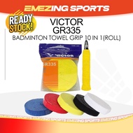 (100% ORIGINAL) Victor GR335 Badminton Towel Grip Thin (30mm x 10000mm) Roll - 100% Cotton - GR 335 