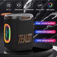 ลำโพงไร้สาย ZEALOT S122 50W, ลำโพงพกพาแบบ Dual Speaker Subwoofer, ลำโพง Bluetooth, กันน้ำระดับ IPX6,