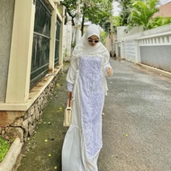 Gamis Syarifah Desa Set Hijab Ceruty X Brukat Sapto-Busana Mu Lebaran
