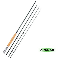 Carbon Four-Section Lure Rod Set 2.7m Fly Rod Fly Fishing Rod Fly Fishing Reel Fly Fishing Fishing G