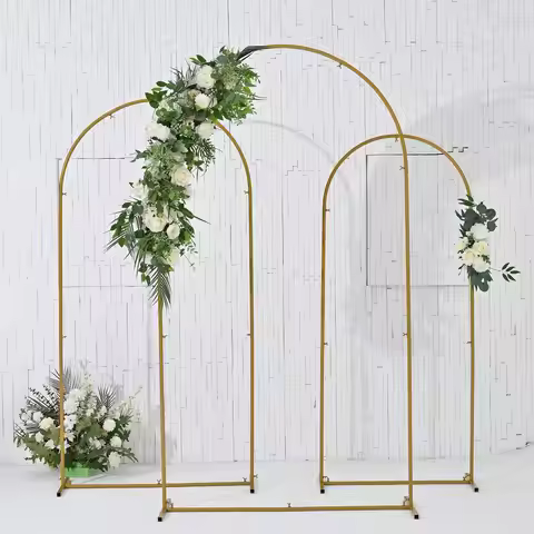 Wedding Arch Backdrop Stand Set of 3 (7.2FT, 6.6FT,5.9FT), Balloon Arch Stand, Metal Arch Backdrop S