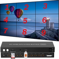 4-in9-out HDMI Video Wall Controller 3x3, HDMI & DVI & USB & SD Support 4K Input TV Wall Controller,