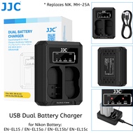 JJC EN-EL15c Dual Battery Charger for EN-EL15b EN-EL15a EN-EL15 Battery of Nikon ZR Zf Z5 Z5II Z6  Z