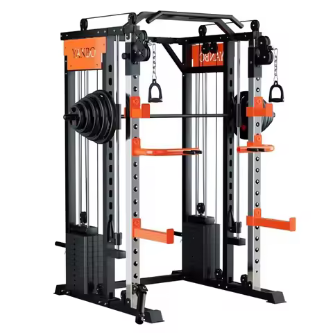 MIYAUP Unisex Multi-Function Gym Trainer With Power Rack Cable Crossover Smith Machine Back Exercise