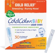 Boiron ColdCalm Baby 30 Dose Box - Single-Use Drops for Relief from Cold Symptoms of Sneezing, Runny