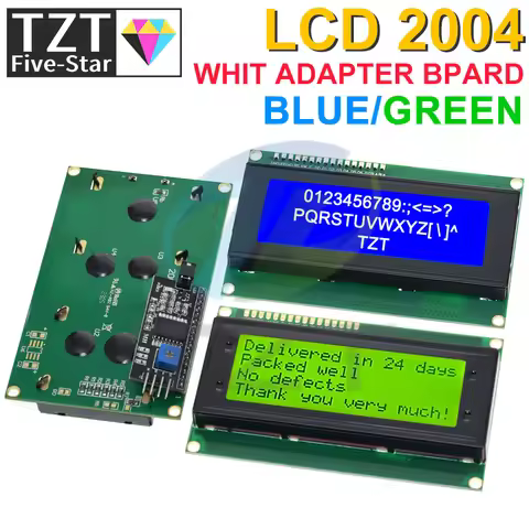 TZT LCD2004+I2C 2004 20x4 2004A Blue/Green screen HD44780 Character LCD /w IIC/I2C Serial Interface 