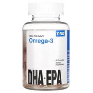 T-RQ, Adult Gummy Omega-3, DHA + EPA, Lemon, Orange, Strawberry, 60 Gummies