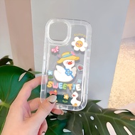 Photo frame airbag case for iphone 14promax 11 13 12 7Plus X XS Max Cute sweet duck cover