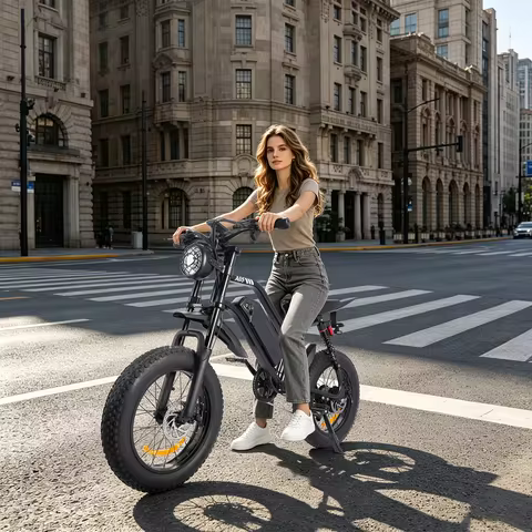 A05 1500W Adult Electric Bike 48V 15Ah Removable Battery 31MPH 20X4 Inch Fat Tire 7 Speed Dual Disc