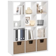 Furinno Cube Bookshelf, Stackable Bookshelf, Open Back Plate Cube Locking Bookcase, Super Thick, 15.