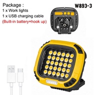 Asafee W893 Work Lamp Hook Camping White Warm Red Light Built-in 4000mAh Battery Rechargeable Waterp