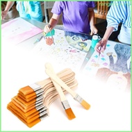 RAN 6Pcs Wide Flat Paint Brushes for Applying Gesso Varnishes Acrylic Oil Watercolor Painting Nylon 