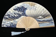日本和扇 浮世繪 葛飾北齋 富岳三十六景 神奈川沖浪裏 扇子 扇