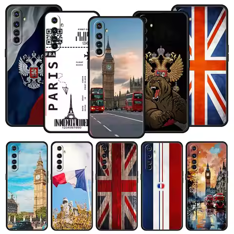 National Flag RU FR UK Case For Realme 12 11 10 9 8 5G 7 6 GT5 GT3 GT2 Pro Plus C21 C11 C25 C35 For 