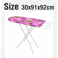 โต๊ะรีดผ้า หน้าใหญ่ 6ระดับ ขาเหล็ก แข็งแรง ขนาด30x91x82CM.คละลาย รุ่น 6steps-iron-hook-ironing-board-03A-T7