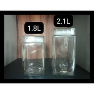 1.8L /2.1L Square glass jar Glass jar Glass jar Airtight glass jar coffee bean glass jar Glass jar G