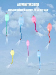 10入組彩色乳膠氣球,兒童戶外飛行長條氣球火箭乳膠經典氣球生日派對裝飾