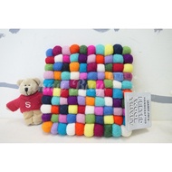 [Sunny Buy] Trader Joe s Handmade Wool Felt Colorful Ball Placemat Insulation Pad