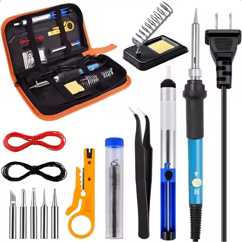 Soldering Iron Kit Welding Tool Soldering Kit with LCD Digital Multimeter 60W Soldering Iron 5 Extra