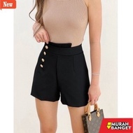 Women's denim shorts - SHORT BUTTON PANTS GOLD BUTTON PANTS WOMEN'S SHORT PANTS