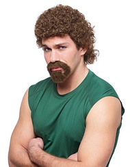 MyPartyShirt Kenny Powers Brown Mullet Wig and Beard Combo