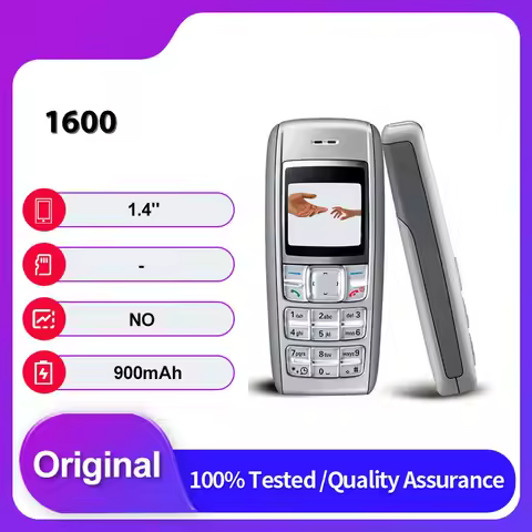 Original Unlocked 1600 Single Sim 2G GSM 900/1800 Mobile Phone Russian Arabic Keyboard Made in Finla