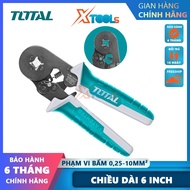 Kềm bấm cos 6 TOTAL THCPG2510 kìm bấm cos đầu dây cách điện AWG23-7 phạm vi bấm: 0.25-10mm lực ép có