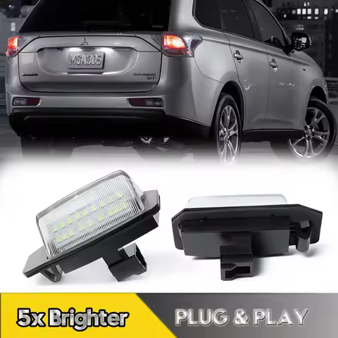 2Pcs No Error LED Number License Plate Light Lamps For Mitsubishi Outlander 2 3 Eclipse Lancer I-Mie